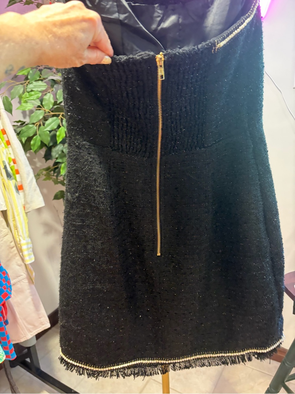 Walter Baker Britney Dress | Heiress Tweed | Strapless Bustier Mini | Size 6 - Picture 5 of 7